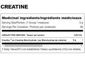 CREATINE MONOHYDRATE MUSCLE BUILDER nutrition fact image